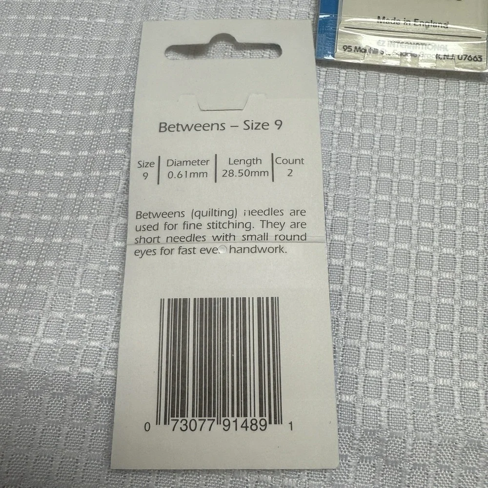 Vintage EZ Betweens Quilting Needles 2 pack each Size 9 Lot Of 12 New Sealed